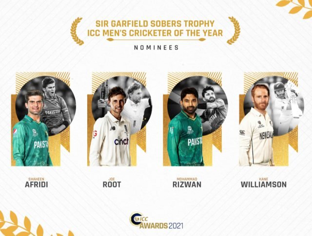 Rizwan, Root, Afridi, Williamson nominees for ICC Player of the Year. ICC Player of the Year/ ICC Graphics 