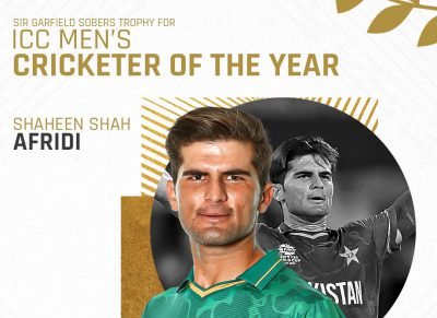 Shaheen Afridi wins Sir Garfield Sobers Trophy for the ICC Player of the Year Shaheen Afridi wins Sir Garfield Sobers Trophy for the ICC Player of the Year