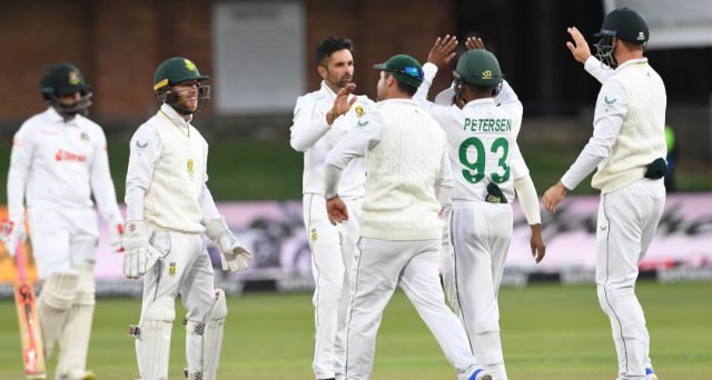 Keshav Maharaj 7-for downs Bangladesh again as South Africa sweep series. Pic/ICC